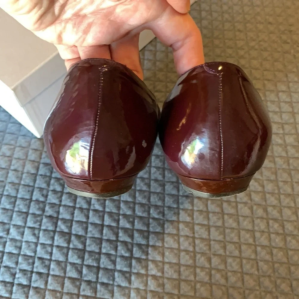 Jimmy Choo purple patent twist flats